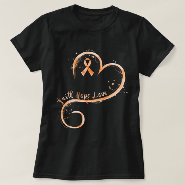 Faith Love Hope Courage  Aml Leukemia Awareness  T-Shirt (Design vorne)