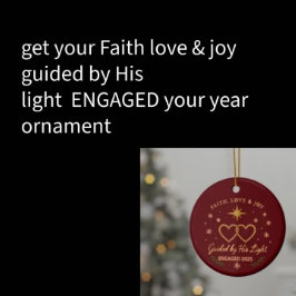 Faith love & joy guided by his light  keramik ornament