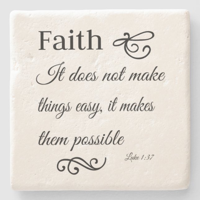 Faith Luke 137 Housewarming Geschenk Steinuntersetzer (Vorderseite)