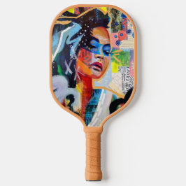 Faith Monogram Initial Red Florals Pickleball Schläger