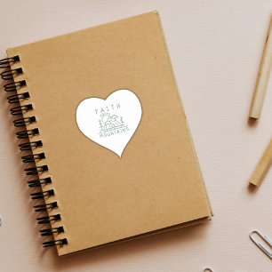 Faith Moves Mountains Bible Verse Christlich Herz-Aufkleber