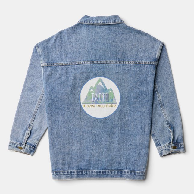 Faith Moves Mountains Jeansjacke (Rückseite)