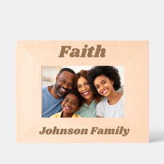 Faith Nachname Einfache Niedliche moderne Familien Geätzte Rahmen