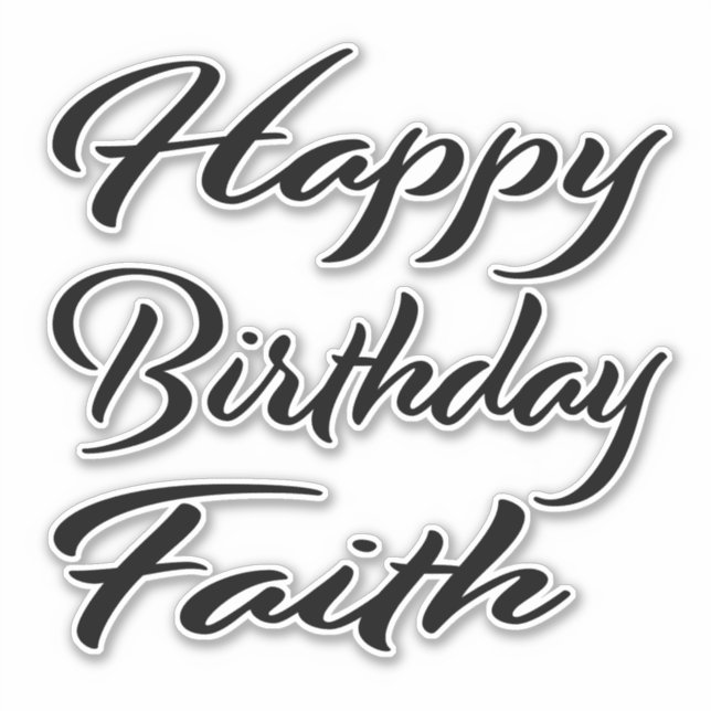 Faith Name Prénom Anniversaire de Black Sticker (Devant)
