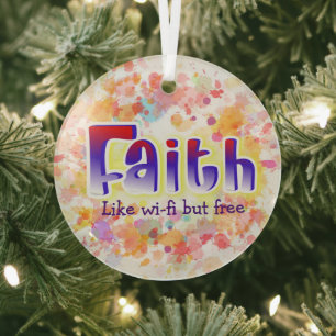 Faith Ornament for Personalisation Aus Glas