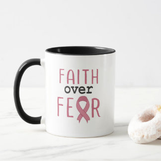 Faith Over Fear Breast Cancer Awareness Tasse