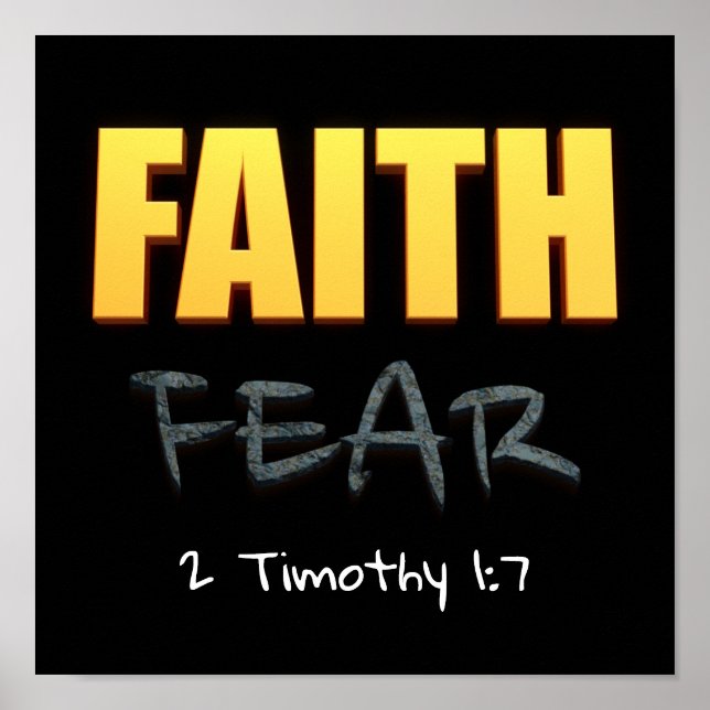 Faith over fear christian bible verse  poster (Vorne)