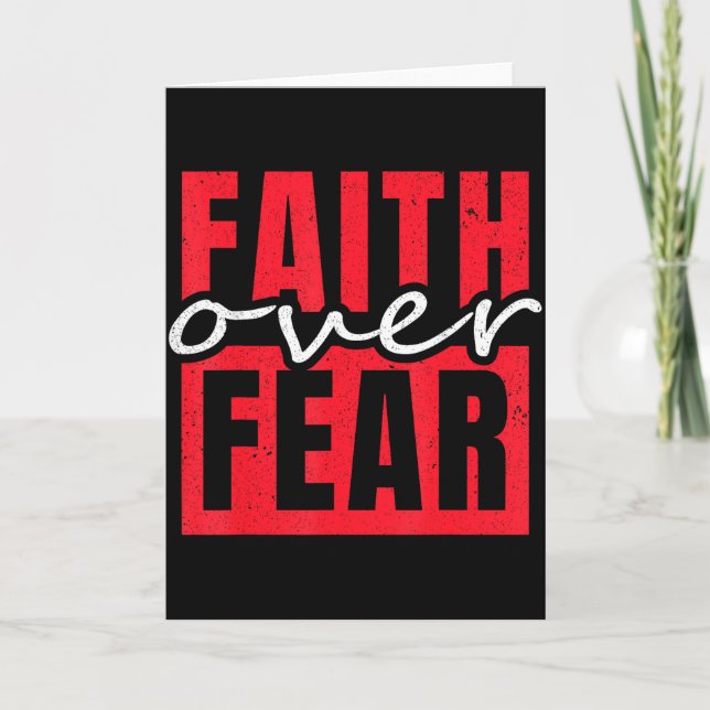 Faith Over Fear Christian Men Women  Karte (Vorderseite)
