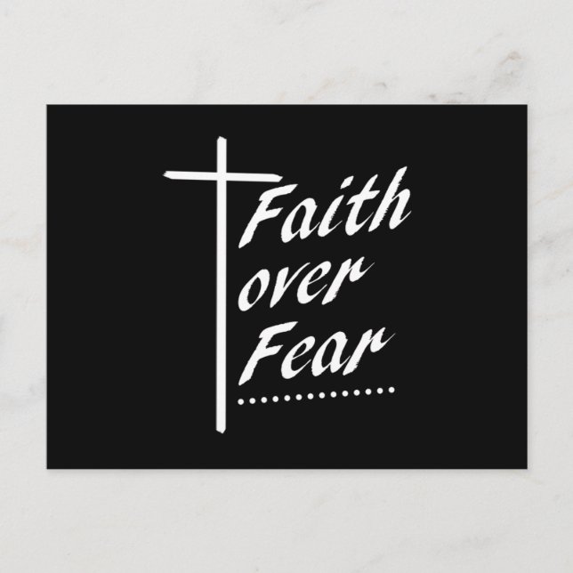 Faith Over Fear Cross Jesus Christ Christianity Gi Postkarte (Vorderseite)