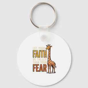 Faith Over Fear Giraffe Vintage Christliches T-Shi Schlüsselanhänger