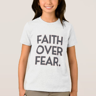 Faith Over Fear Kinder-Shirt – Inspirierende Achts Tri-Blend Shirt