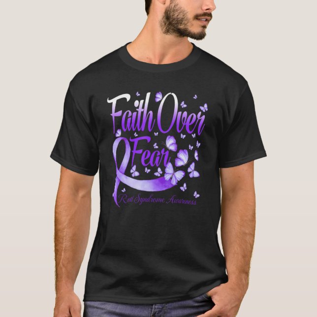 Faith Over Fear Rett Syndrome Awareness Butterfly T-Shirt (Vorderseite)