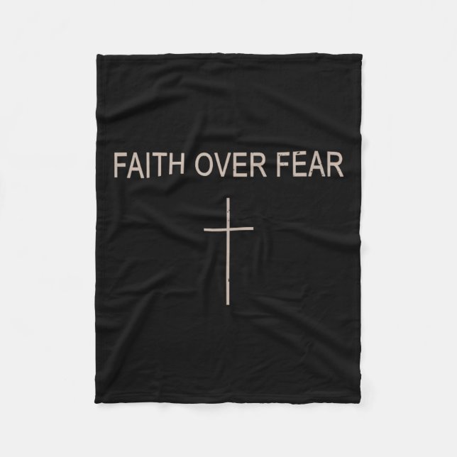 Faith Over Fear Subtle Christian Minimalist Religi Fleecedecke (Vorderseite)