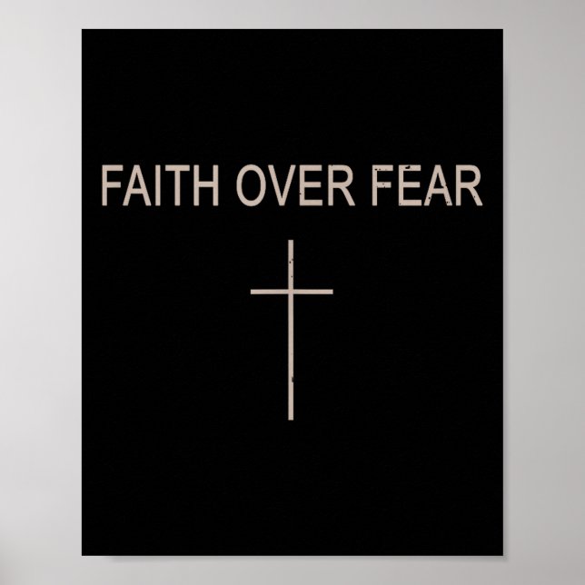 Faith Over Fear Subtle Christian Minimalist Religi Poster (Vorne)
