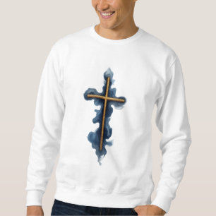 Faith Over Fear Wasserfarbenkreuz  Sweatshirt