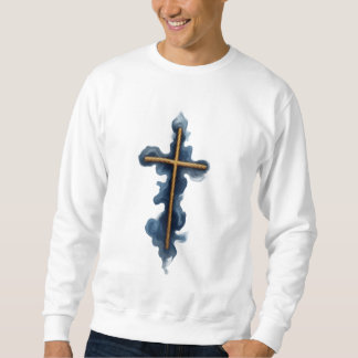 Faith Over Fear Wasserfarbenkreuz  Sweatshirt