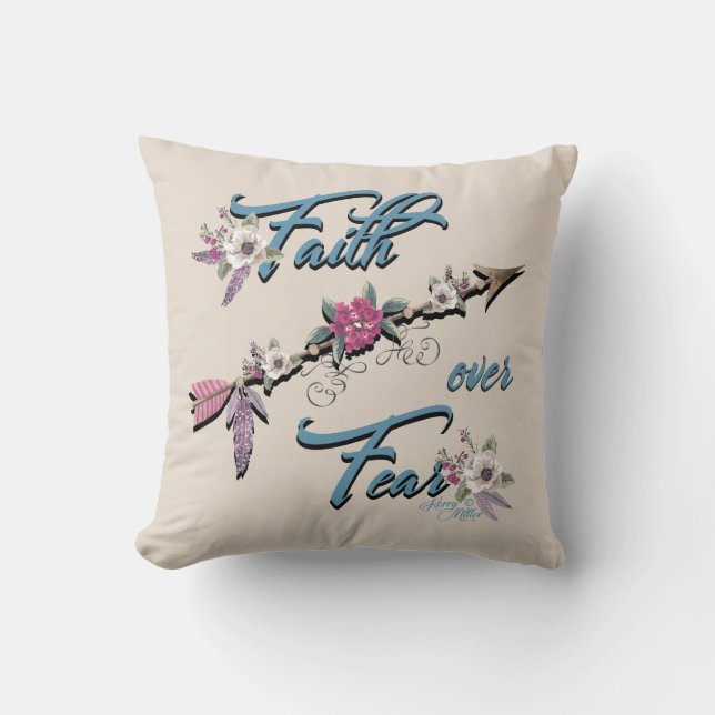 Faith Over Feenwirbel Pillow Kissen (Vorderseite)