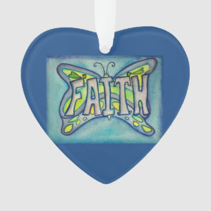 Faith Papillon Word Art Cadeau de vacances