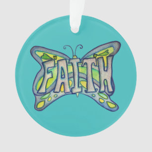 Faith Papillon Word Art Cadeau de vacances