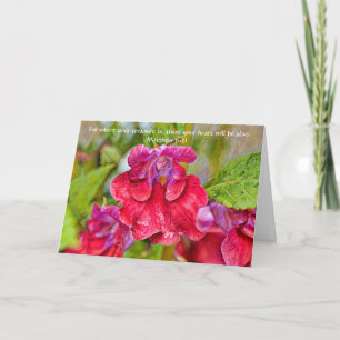 Faith Pink Blume Bible Verse Friendship Card Karte