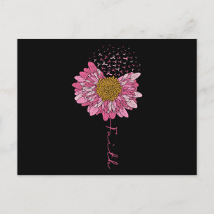 Faith Pink Blume Brustkrebs Bewusstsein Einladungspostkarte
