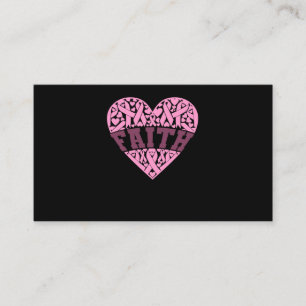 Faith Pink Heart Breast Cancer Awareness Visitenkarte