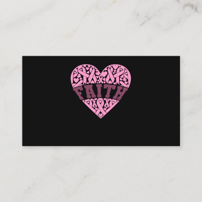 Faith Pink Heart Breast Visitenkarte (Vorderseite)