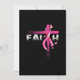 Faith Pink Ribbon Butterfly Brustkrebs Auswarenes Einladung