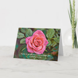Faith Pink Rose Danke-Karte Karte