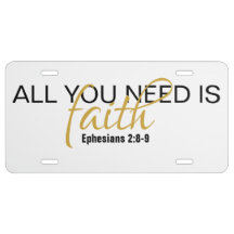 Faith - Plaque d'immatriculation en aluminium