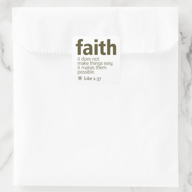 Faith Quadratischer Aufkleber (Tasche)