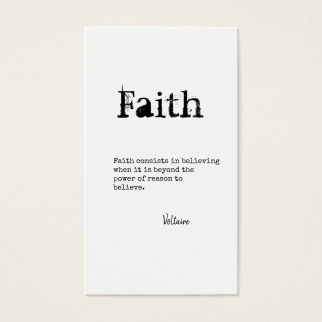 FAITH QUOTE gibt Schreibmaschinenschrift-Schriftar (Vorderseite)