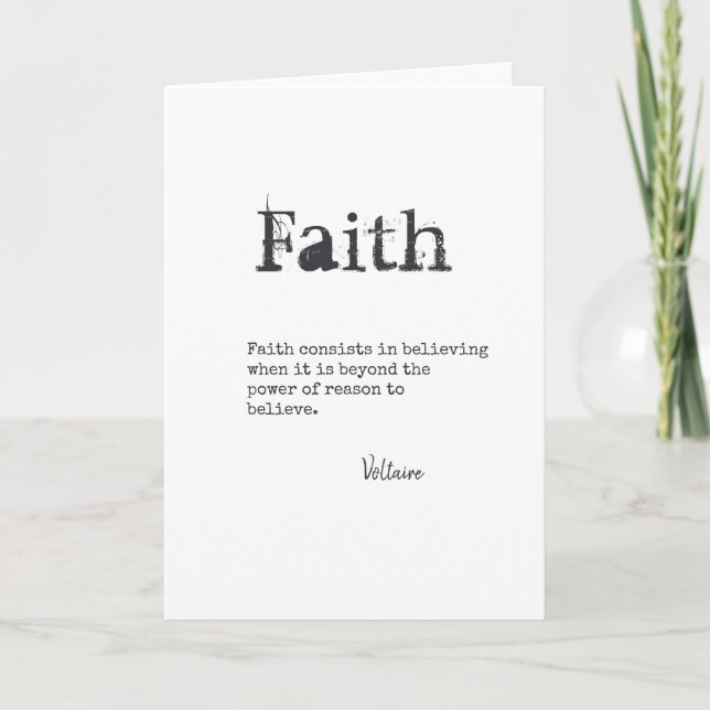 FAITH QUOTE gibt Schreibmaschinenschrift-Schriftar Karte (Vorderseite)
