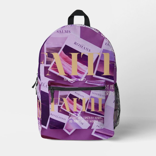 "Faith" Römer 10:17 Rucksack christlicher Merch (Vorderseite)