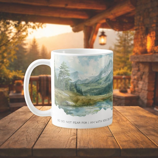 Faith Scripture Isaiah 41:10 Mountain Mug (Créateur téléchargé)