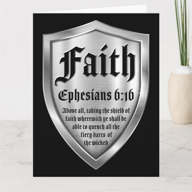 Faith Shield Christlich Faith Bible Verse Ephesian Dankeskarte (Vorderseite)