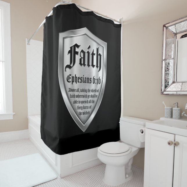 Faith Shield Christlich Faith Bible Verse Ephesian Duschvorhang (Beispiel)