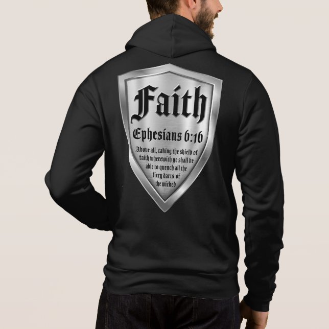 Faith Shield Christlich Faith Bible Verse Ephesian Hoodie (Rückseite)