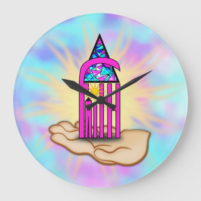 Faith ~ Steeple Große Wanduhr (Vorderseite)