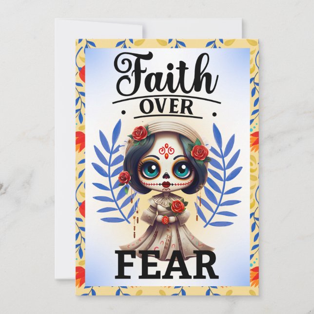 Faith Sugar Skull Dankeskarte (Vorderseite)