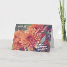 Faith Sympathy Card Orange Blume Mums