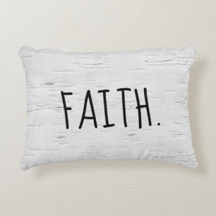 FAITH Text auf Birkenbaum Akzent Pillow Dekokissen
