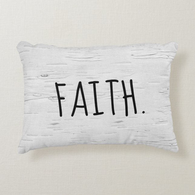 FAITH Text auf Birkenbaum Akzent Pillow Dekokissen (Vorderseite)