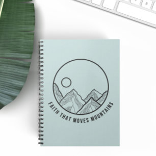 Faith that Moves Mountains Bible Verse Christian Notizblock