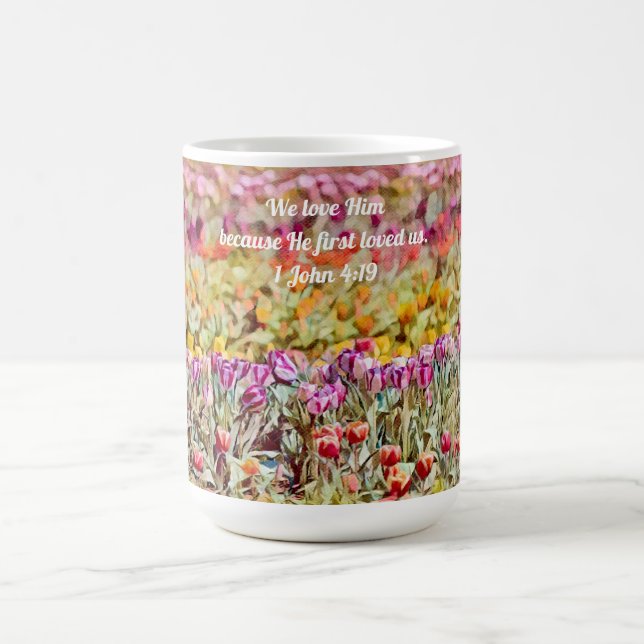 Faith Tulip Floral Scripture Amour Mug Cup (Centre)