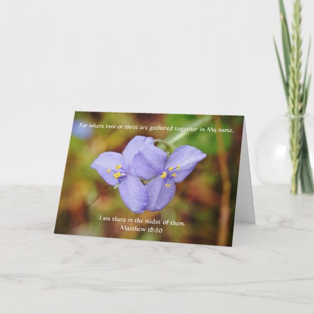 Faith Two Blue Wildblumen Gebetskarte Karte (Vorderseite)