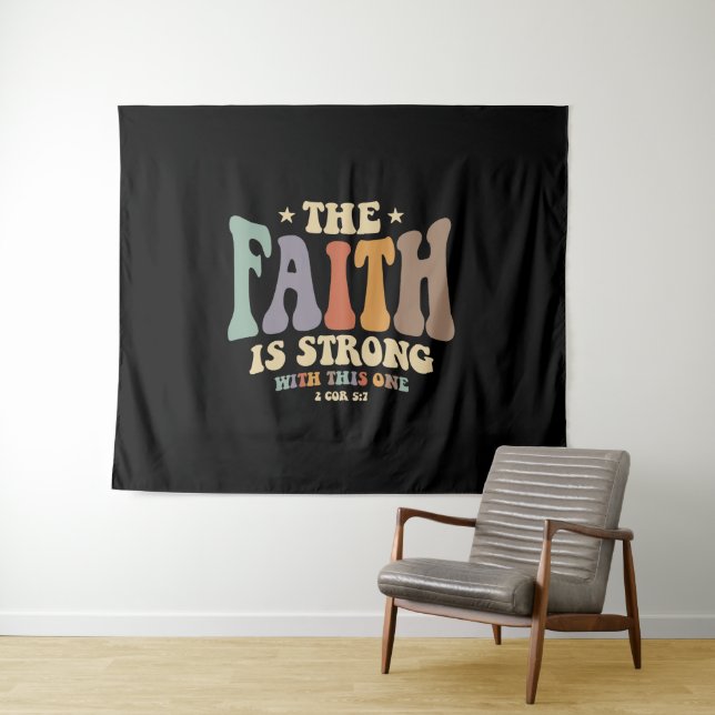 Faith Unleashed The Faith is Strong Wandteppich (Beispiel (Horizontal))