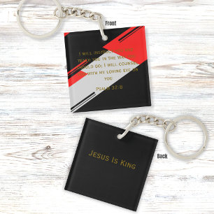 Faith Verse Elegante Schwarz und Rot Abstrakte Kun Schlüsselanhänger