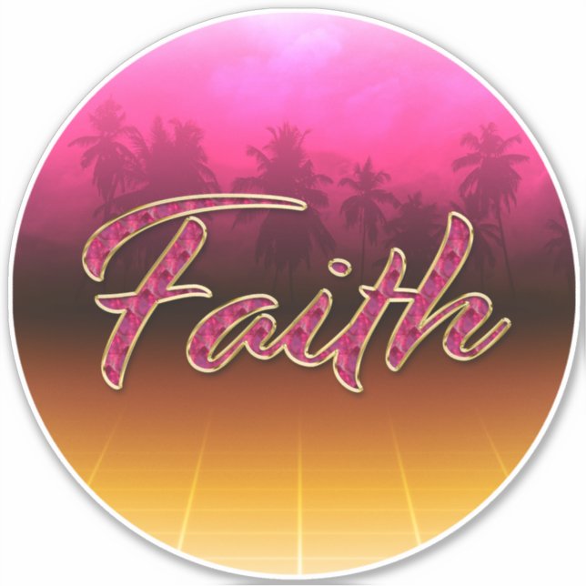 Faith Vorname Name golden pink Aufkleber Sticker (Vorderseite)