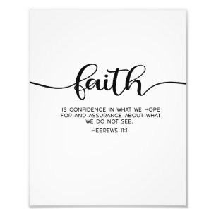 Faith Wall Art, Bible Verse, Hebräer 11:1 Fotodruck